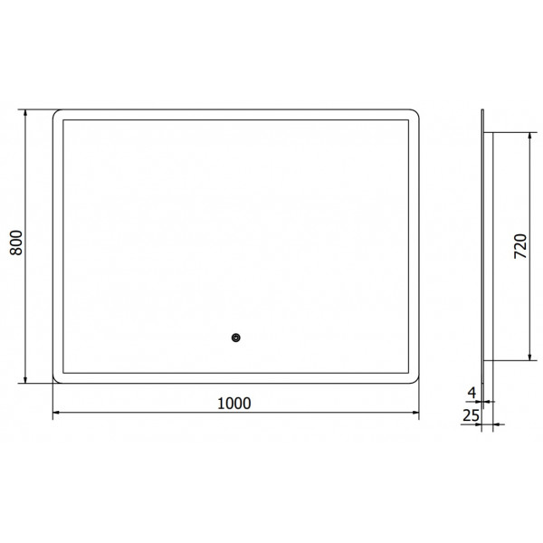 Дзеркало MEXEN NAVIA 100x80 LED прямокутне