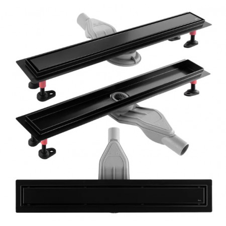 Трап для душа REA NEOX 70 SUPERFLOW BLACK 2в1 черный