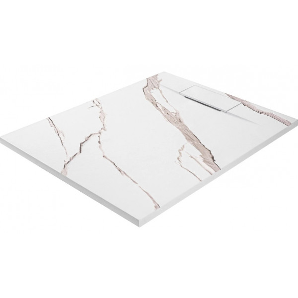 Душевой поддон REA BAZALT 80x100 CARRARA WHITE