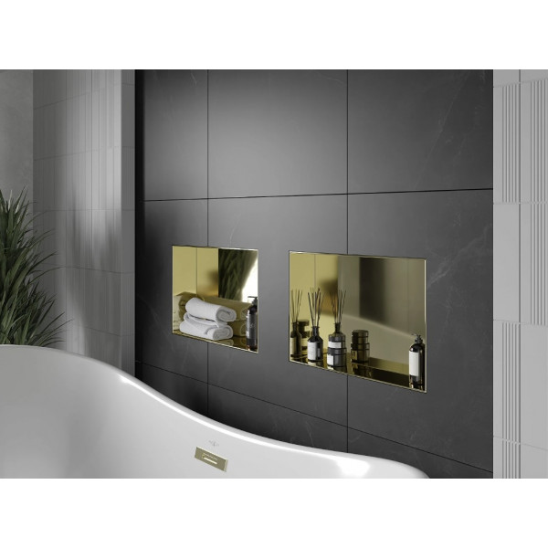 Вбудована полиця MEXEN X-Wall-NR 45x30 GOLD без обідка