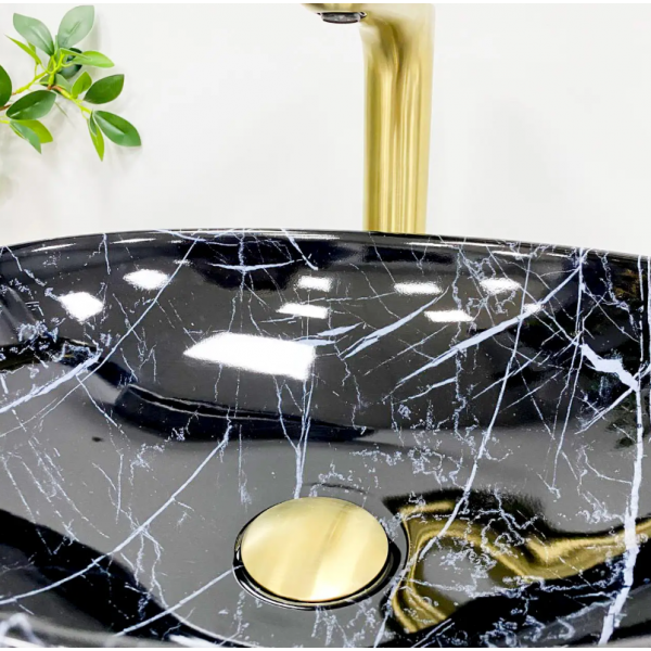 Умывальник (раковина) VBI PARMA BLACK STONE GLOSSY накладной