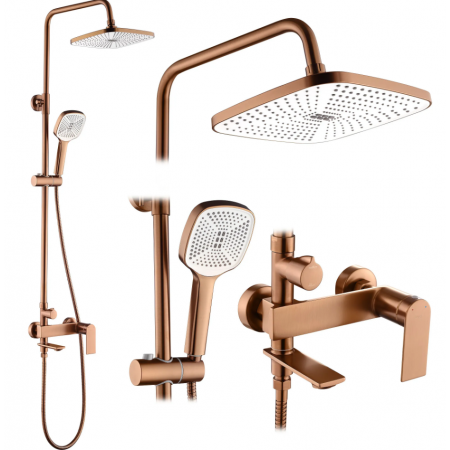 Душевой гарнитур REA STORM BRUSHED COPPER с изливом