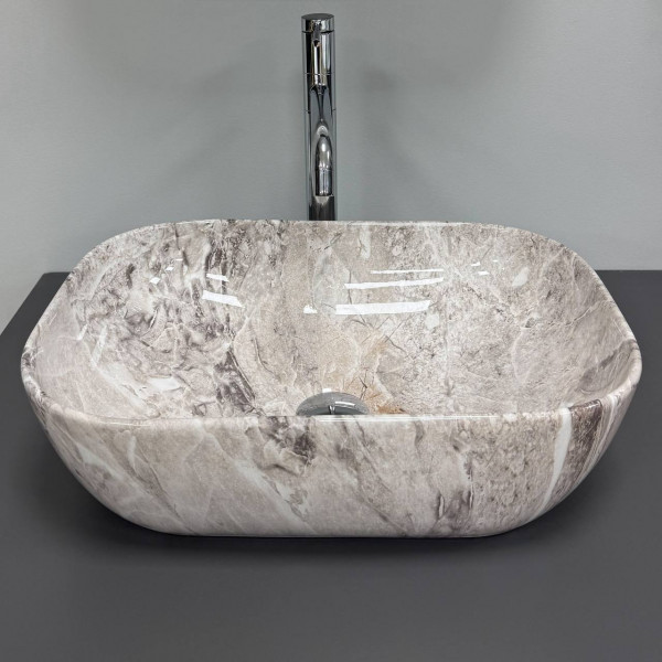 Умывальник (раковина) VBI RAVENNA STONE GLOSSY накладной