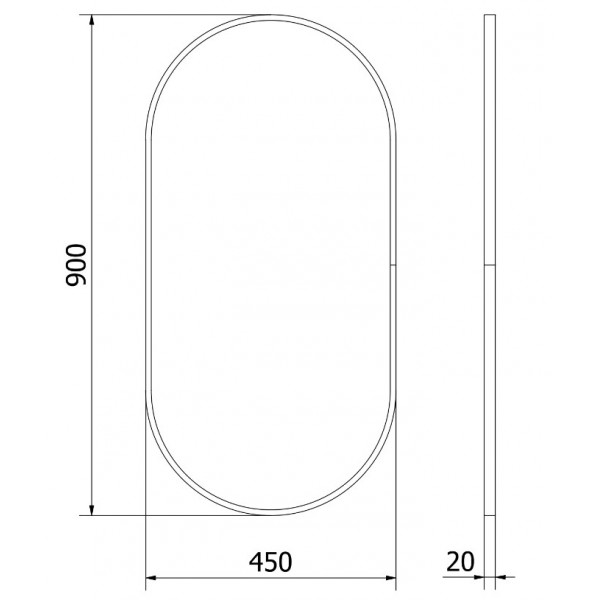 Дзеркало MEXEN LOFT 90x45 BLACK овальне