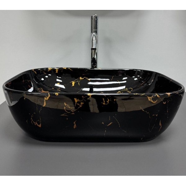 Умывальник (раковина) VBI RAVENNA BLACK LIGHTNING GLOSSY накладной