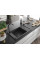 Гранітна кухонна мийка MEXEN ELIAS BLACK GRANITE + сифон BLACK