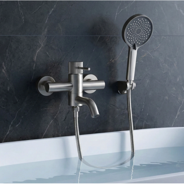 Смеситель для ванны REA LUNGO STRIPE NIKIEL BRUSHED с изливом
