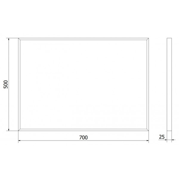 Дзеркало MEXEN LOFT 70x50 BLACK прямокутне