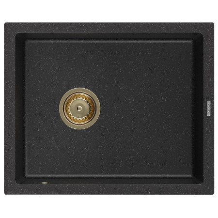 Гранітна кухонна мийка MEXEN PEDRO BLACK SILVER + сифон GOLD