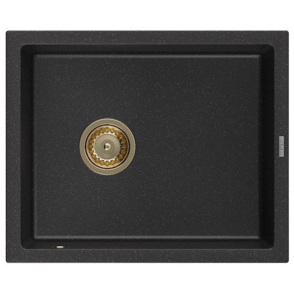 Гранітна кухонна мийка MEXEN PEDRO BLACK SILVER + сифон GOLD