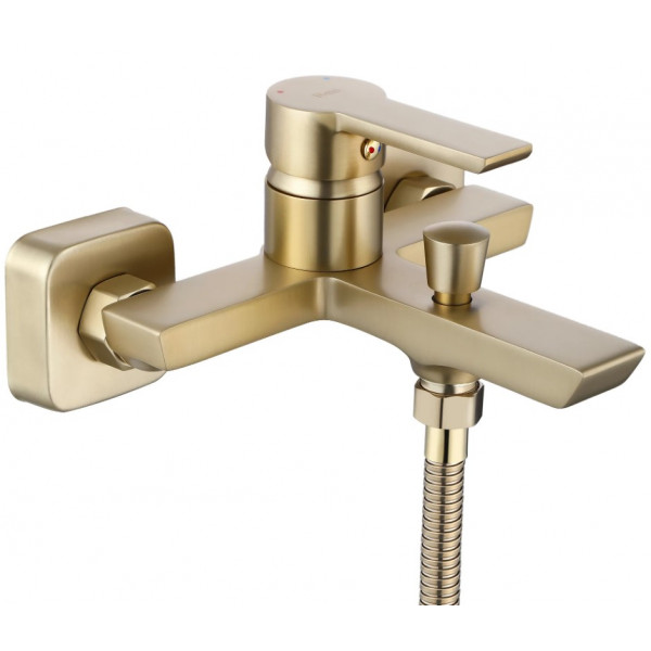 Смеситель для ванны и душа REA ARGUS BRUSHED GOLD настенный с изливом