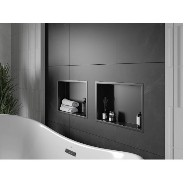 Вбудована полиця MEXEN X-Wall-R 45x30 BLACK з обідком