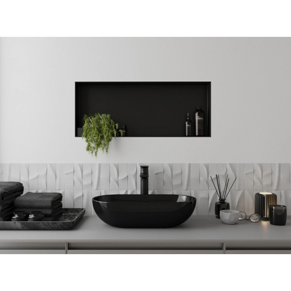Вбудована полиця MEXEN X-Wall-NR 75 BLACK без обідка