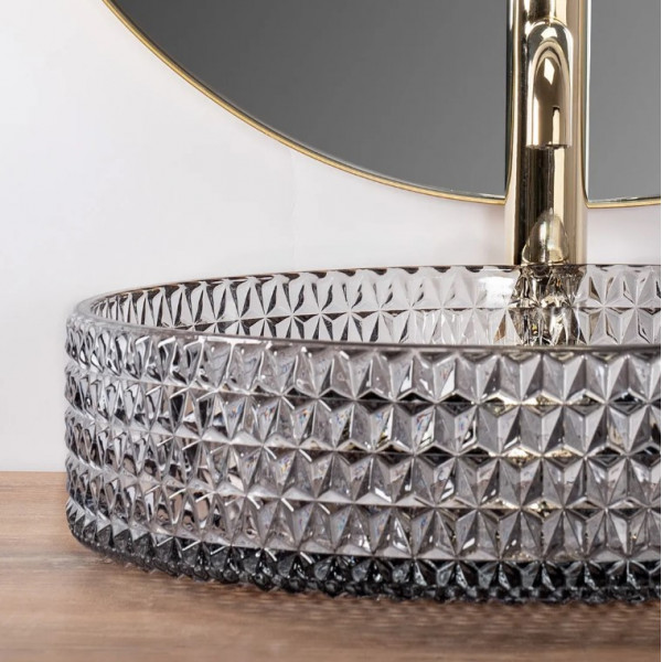 Умывальник (раковина) REA CRISTAL 39 GREY накладной