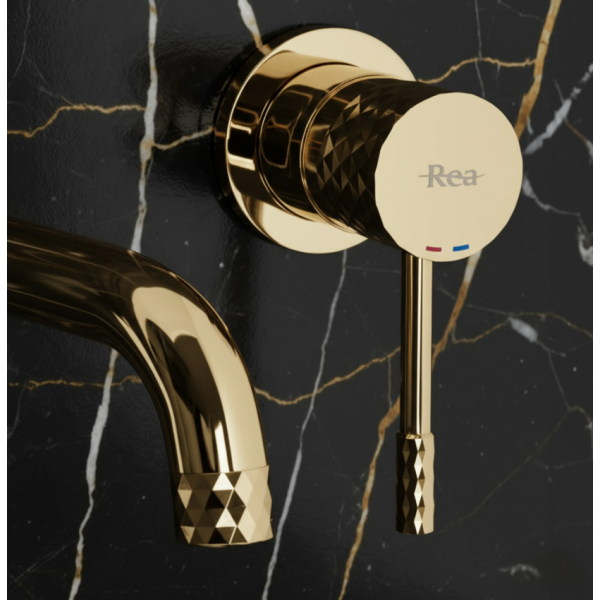 Смеситель для раковины REA LUNGO DIAMOND GOLD + BOX скрытого монтажа