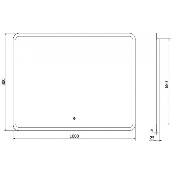 Дзеркало MEXEN NIDA 100x80 LED прямокутне