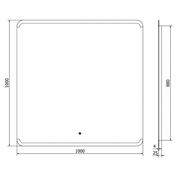 Дзеркало MEXEN NIDA 100x100 LED квадратне