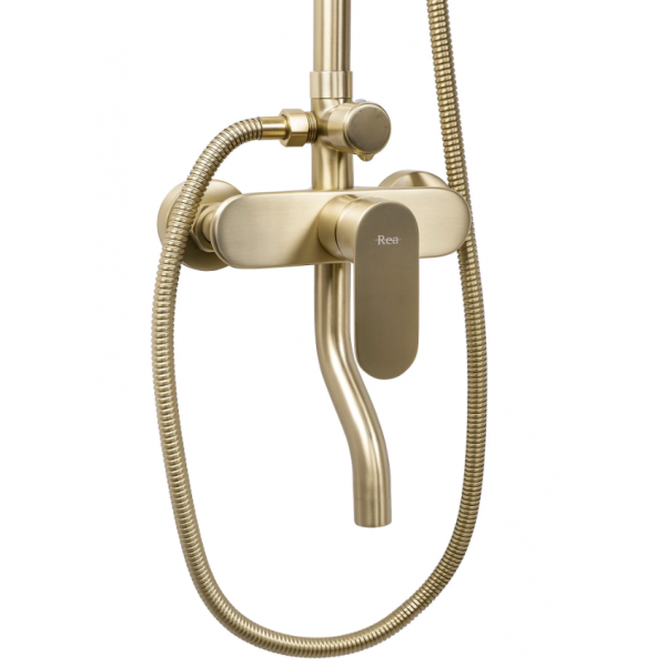 Душевой гарнитур REA DROP BRUSHED GOLD с изливом