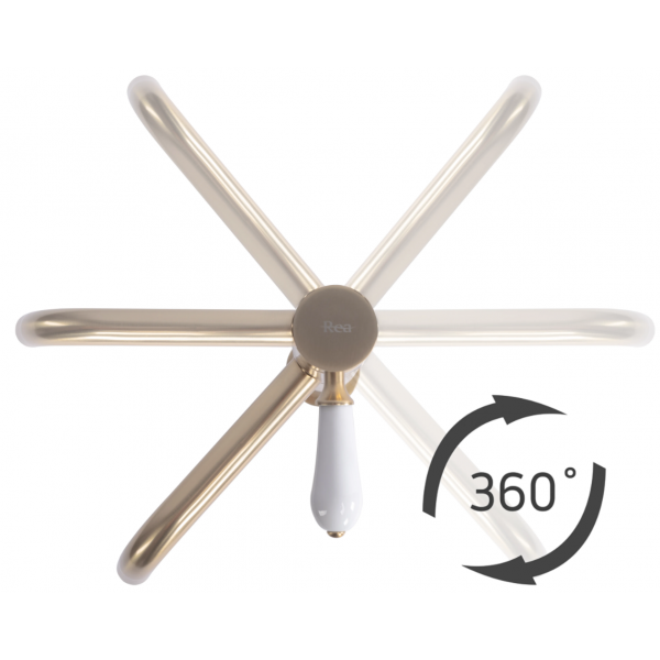 Смеситель для раковины (умывальника) REA SERRA BRUSHED GOLD низкий