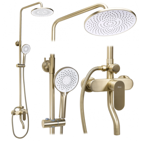 Душевой гарнитур REA DROP BRUSHED GOLD с изливом