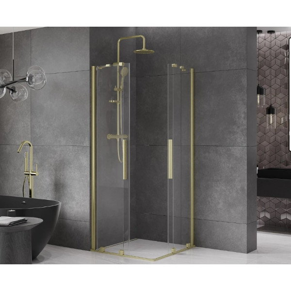 Душова кабіна MEXEN VELAR DUO 90х90 BRUSHED GOLD