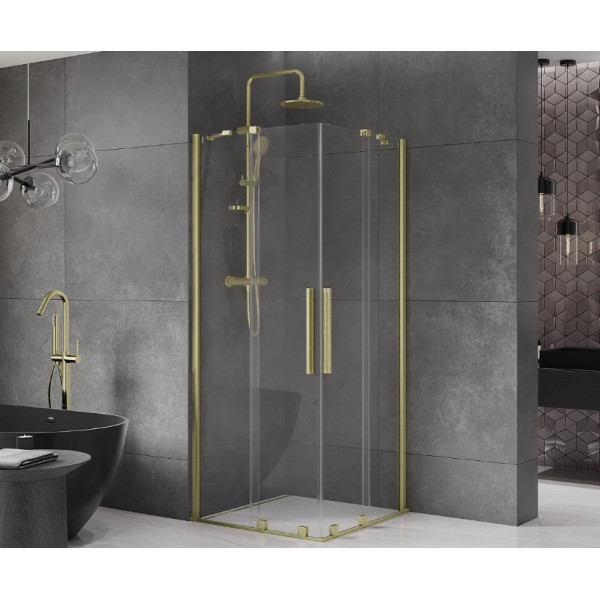 Душова кабіна MEXEN VELAR DUO 90х90 BRUSHED GOLD