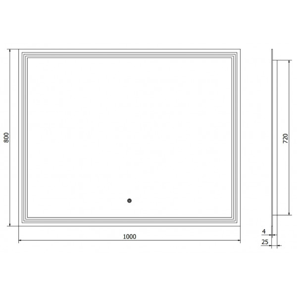 Дзеркало MEXEN TACO 100x80 LED прямокутне