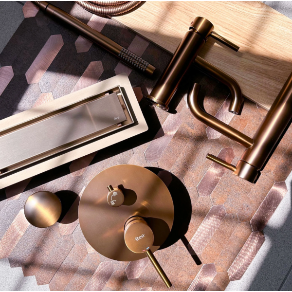 Трап для душа REA NEOX 80 BRUSHED COPPER