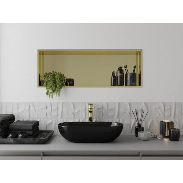 Вбудована полиця MEXEN X-Wall-R 90 GOLD з обідком