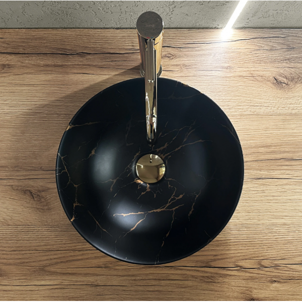 Умывальник (раковина) REA STELLA BLACK MARBLE BRUSHED накладной