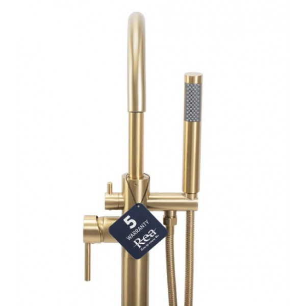 Смеситель для ванны REA MONO BRUSHED GOLD напольный