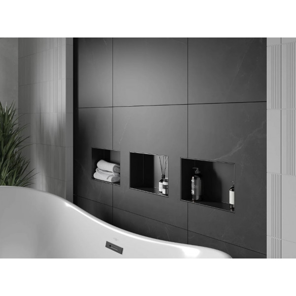 Вбудована полиця MEXEN X-Wall-NR 30x20 BLACK без обідка