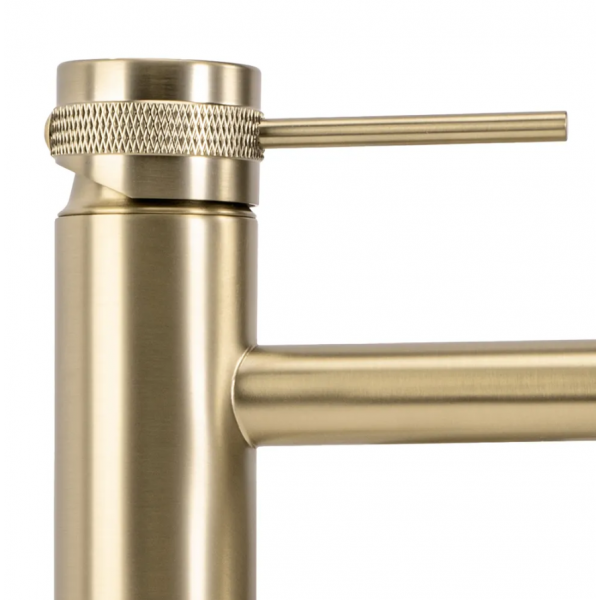 Смеситель для раковины (умывальника) REA LUNGO GRIP BRUSHED GOLD высокий