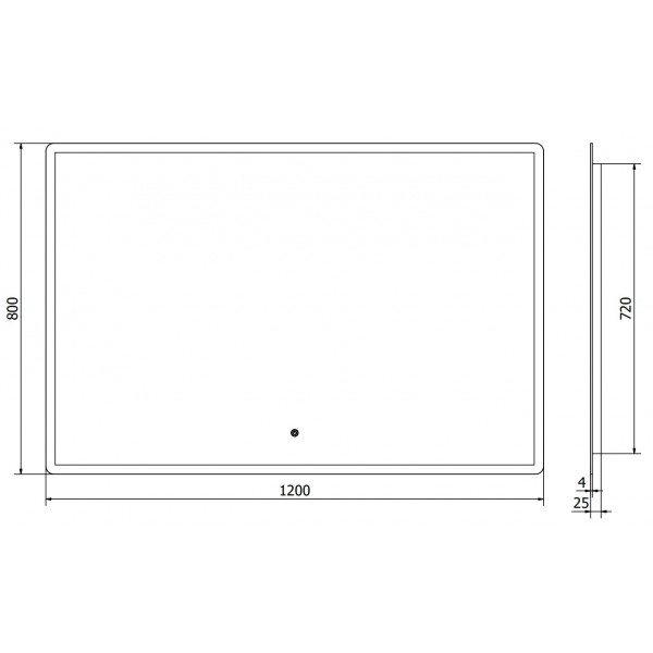 Дзеркало MEXEN NAVIA 120x80 LED прямокутне