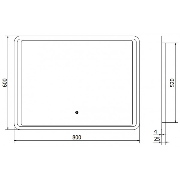 Дзеркало MEXEN ZUSA 80x60 LED прямокутне