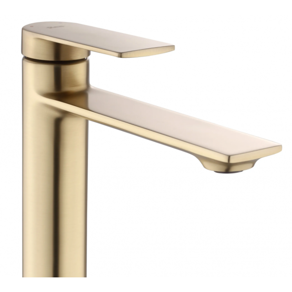 Смеситель для раковины (умывальника) REA STORM BRUSHED GOLD высокий