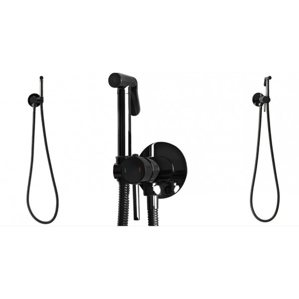 Набор гигиенического душа REA LOOP BLACK GLOSSY черный *