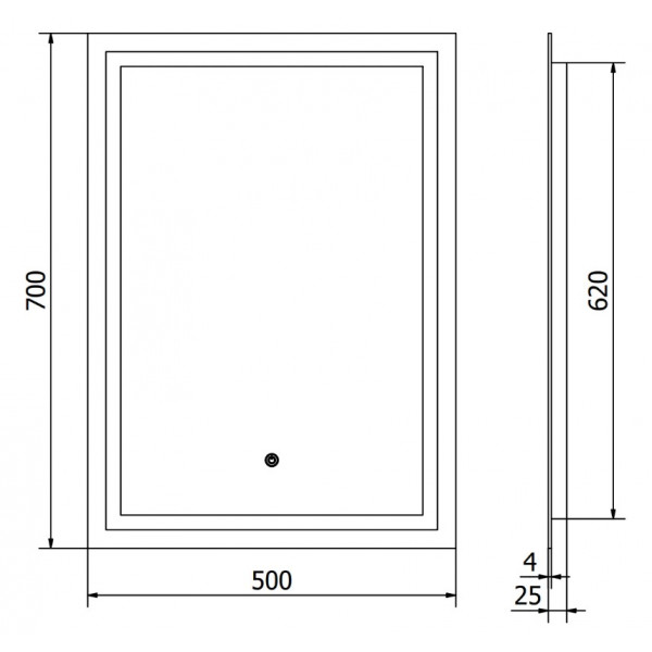 Дзеркало MEXEN MIKO 50x70 LED прямокутне