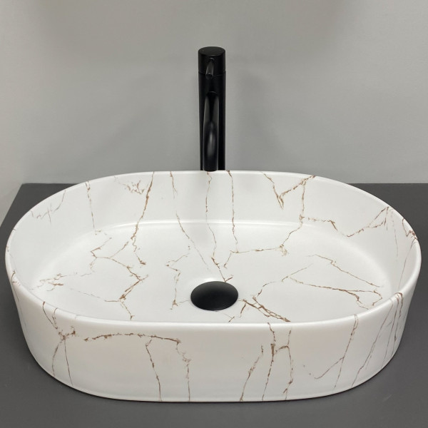 Умывальник (раковина) VBI VERONA 50 GOLD MARMO GLOSSY накладной