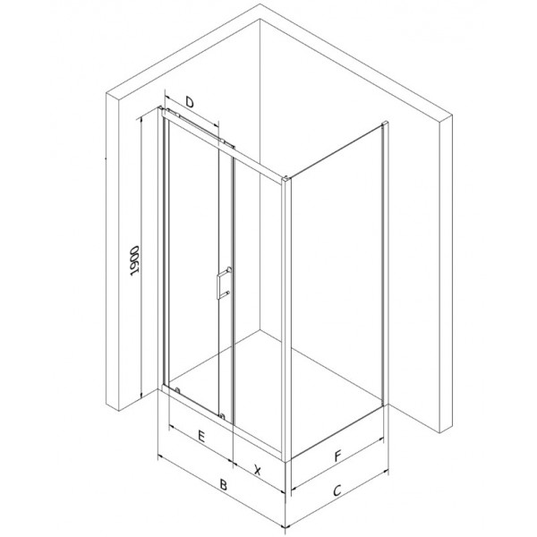 Душова кабіна MEXEN APIA 90x90 GOLD
