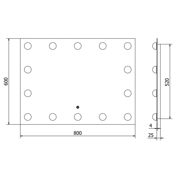 Дзеркало MEXEN DONA 80x60 LED прямокутне