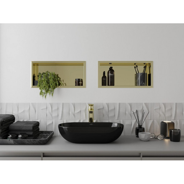 Вбудована полиця MEXEN X-Wall-R 45x20 GOLD з обідком