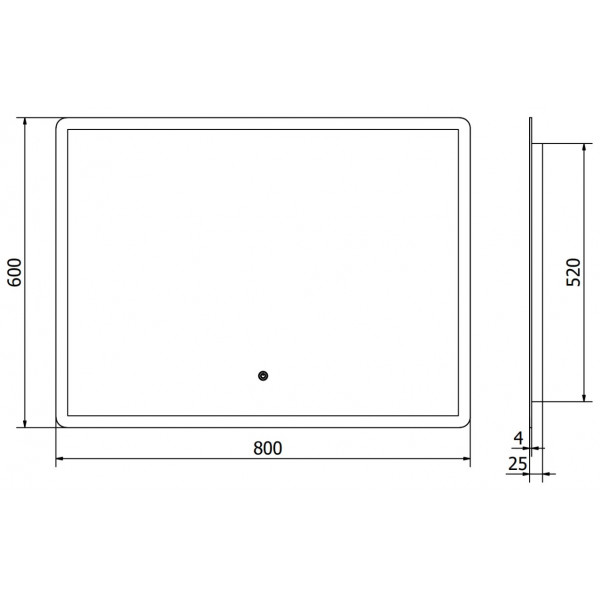 Дзеркало MEXEN NAVIA 80x60 LED прямокутне