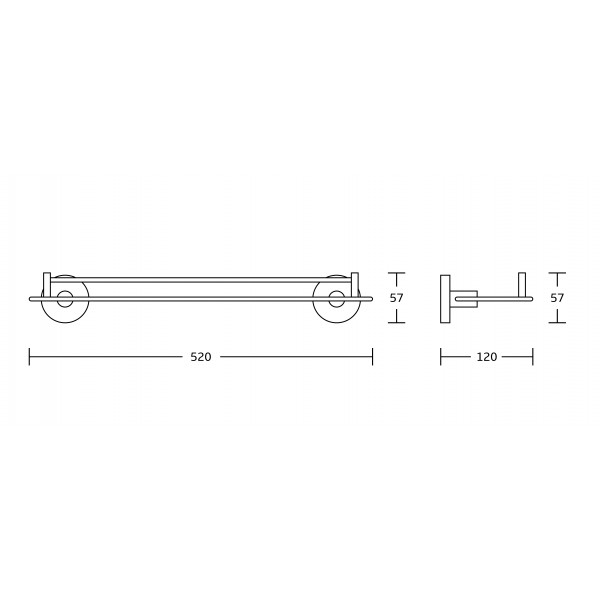 Полка стеклянная VBI VENUS GRAPHITE