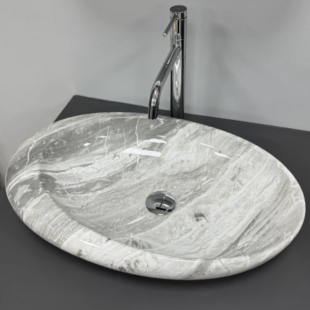 Умывальник (раковина) VBI VICENZA M GREY STONE GLOSSY накладной