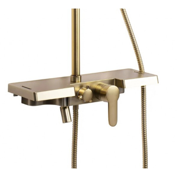 Душевой гарнитур REA BRAVO BRUSHED GOLD матовое золото с изливом *