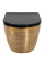 Подвесной унитаз REA CARLO TORNADO BRUSHED GOLD BLACK
