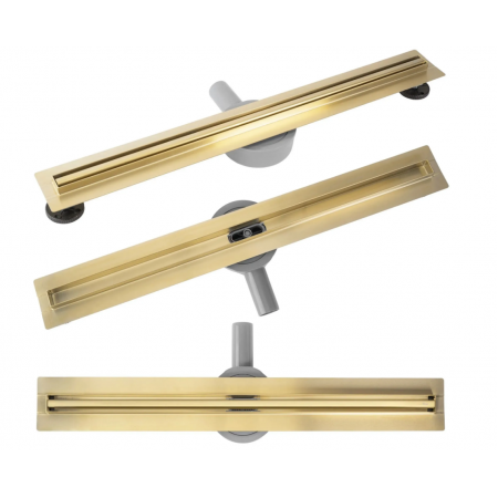 Трап для душа REA NEOX 100 SLIM PRO BRUSHED GOLD матовое золото