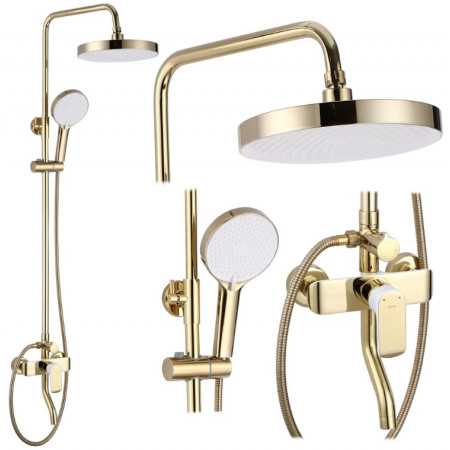 Душевой гарнитур REA BLOOM GOLD WHITE с изливом *