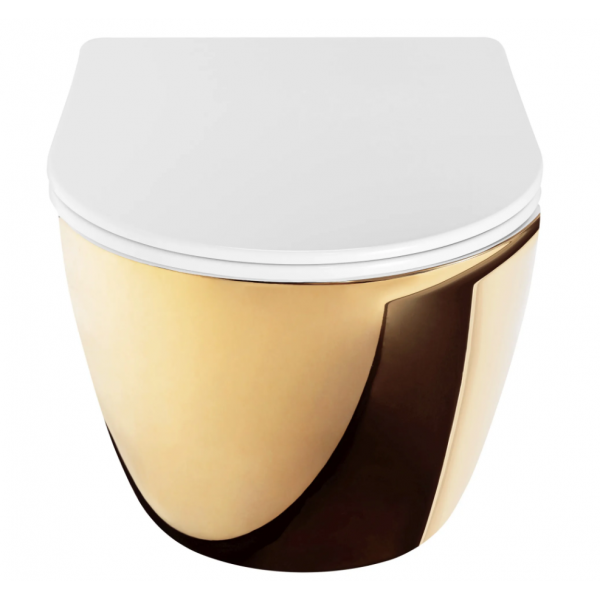 Подвесной унитаз REA CARLO MINI TORNADO NFQ GOLD WHITE